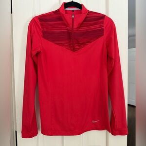 Nike Women's Red Quarter-Zip Sweatshirt